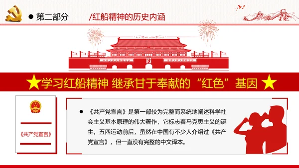 新时代弘扬学习红船精神党校党建党政党建党课支部团委学习模板