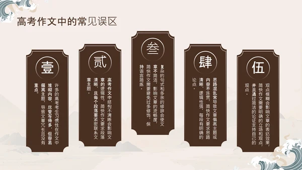 棕色中国风高考作文技巧分享PPT模板