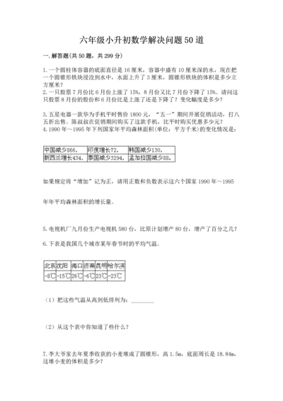 六年级小升初数学解决问题50道（夺冠系列）.docx