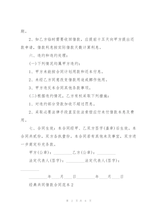 经典共同借款合同范本3篇.docx