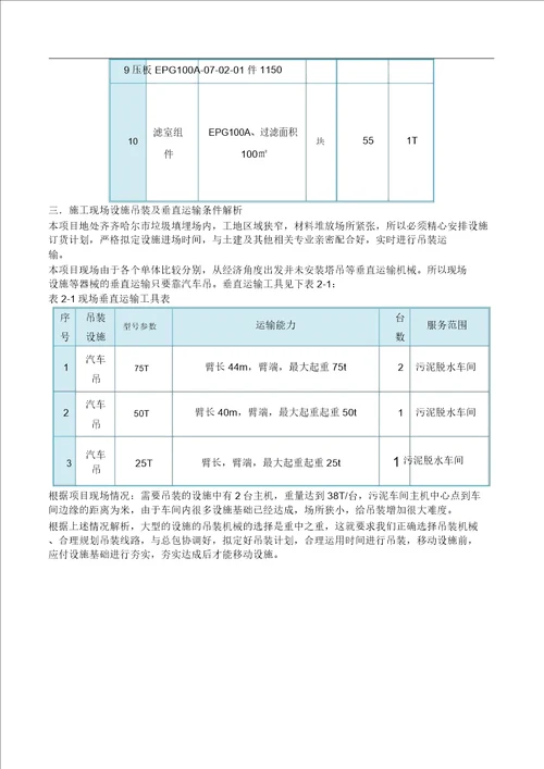 设备运输吊装施工方案