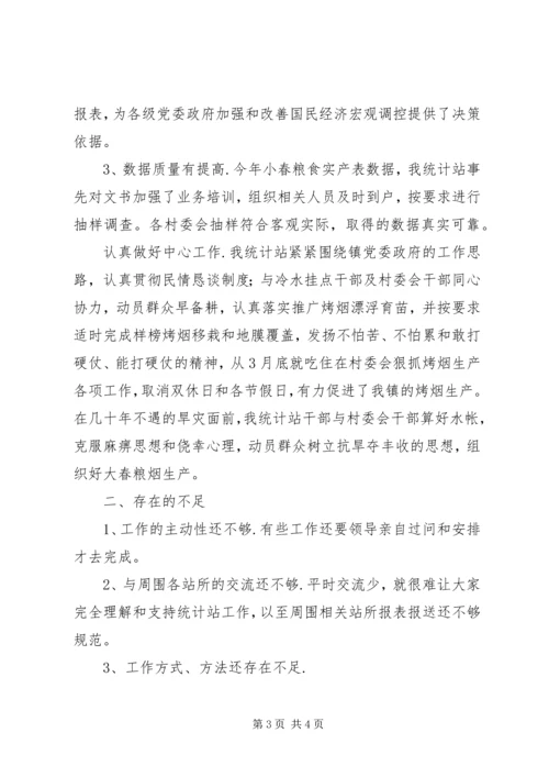 统计站２００５上半年工作总结及下半年工作计划.docx
