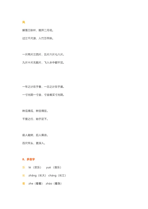 2023年部编版一年级上册语文单元精编知识点.docx