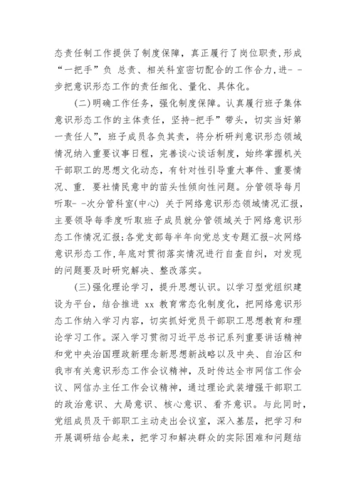 网络意识形态工作自查报告 网络意识形态工作责任制自查报告.docx