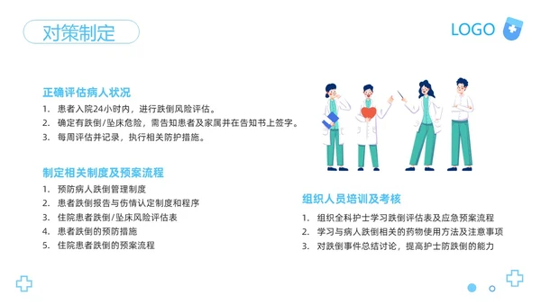 蓝色卡通医院护理PDCA品管圈案例汇报PPT模板动态PPT宣pdca