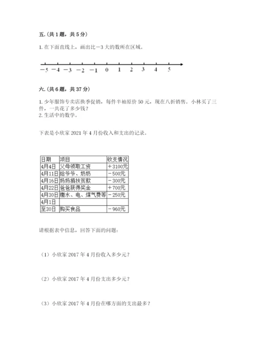 人教版数学小升初模拟试卷附答案【突破训练】.docx