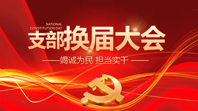党支部选举换届大会年终工作总结PPT