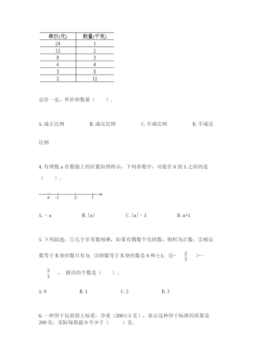 温岭市六年级下册数学期末测试卷（名校卷）.docx