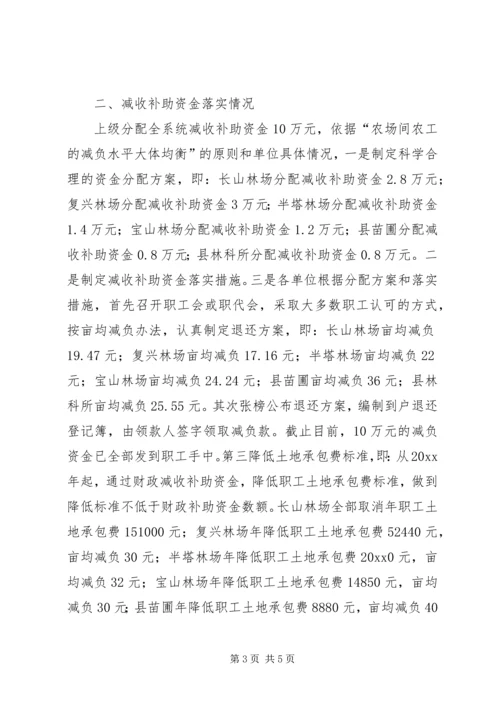 县林业系统税费改革落实情况自查报告.docx