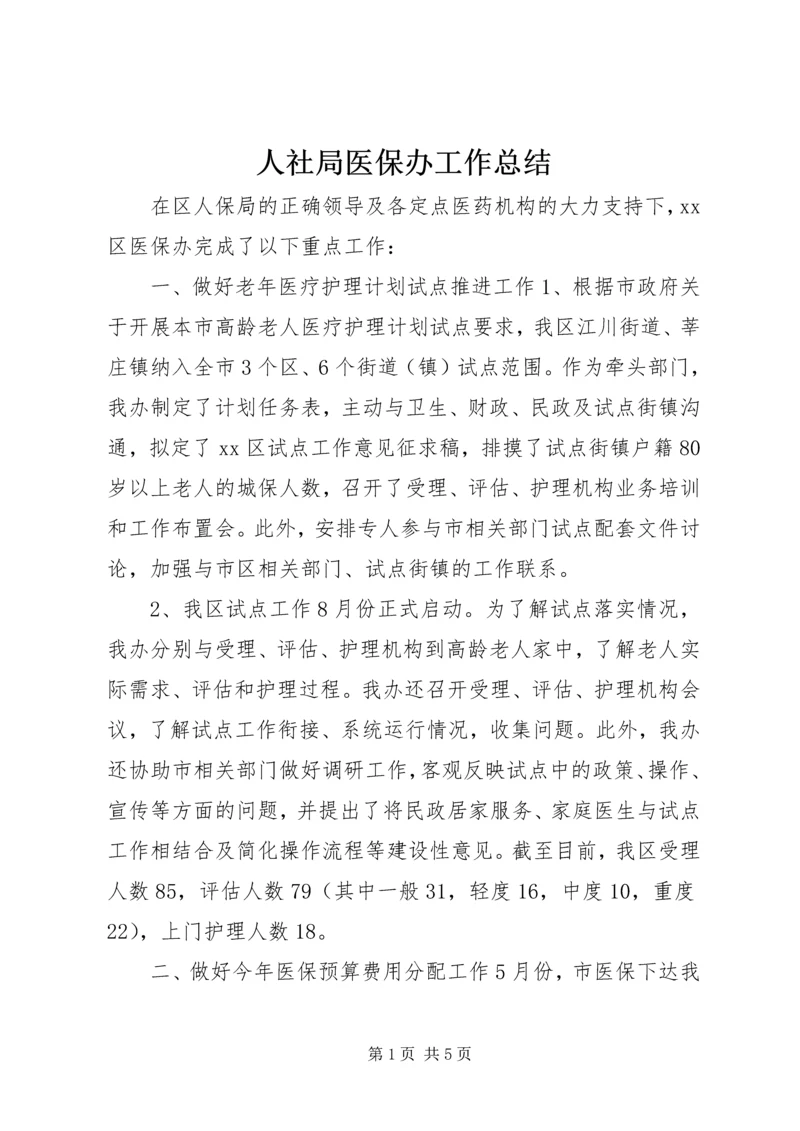 人社局医保办工作总结.docx