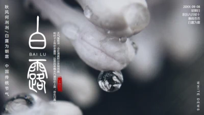 二十四节气白露冰雪融化通用PPT模板