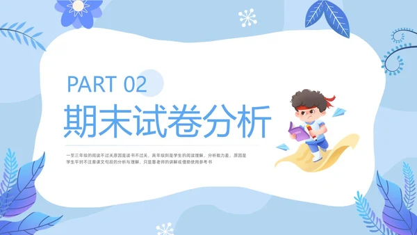 蓝色插画期末质量分析PPT模板宣传PPT动态PPT