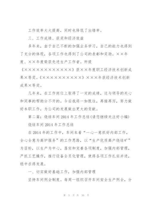 烧结技师技术工作总结(多篇).docx