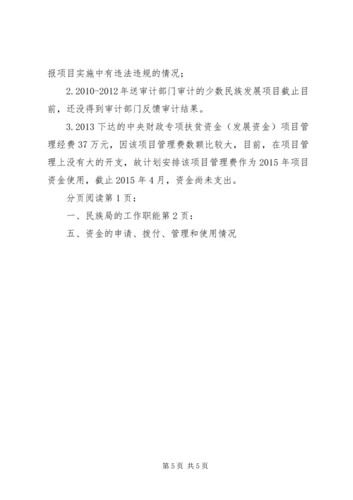 县民族局涉农资金使用自查情况报告.docx