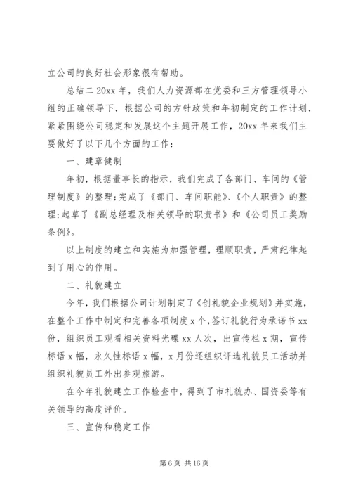 人力资源部门管理者总结范文四篇.docx