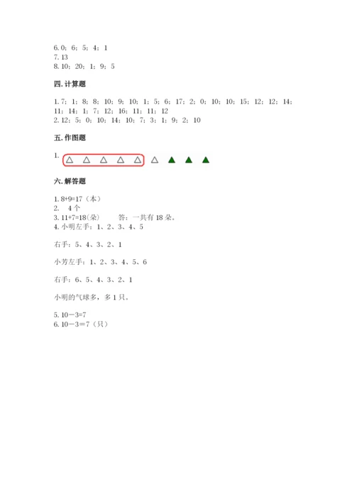 人教版数学一年级上册期末测试卷【夺分金卷】.docx