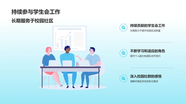 蓝色手绘风学生会竞选PPT模板