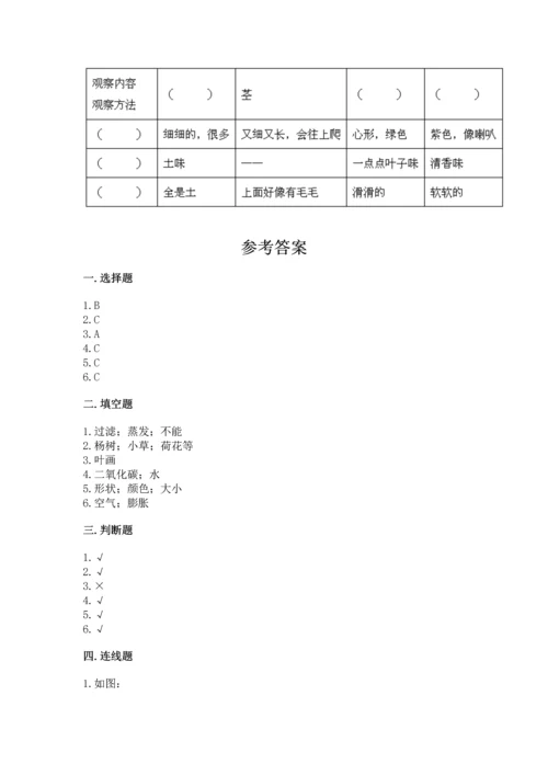 教科版科学一年级上册第一单元《植物》测试卷（必刷）word版.docx