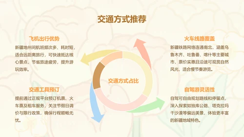 芳菲呆呆鲨橙色卡通风新疆旅游攻略