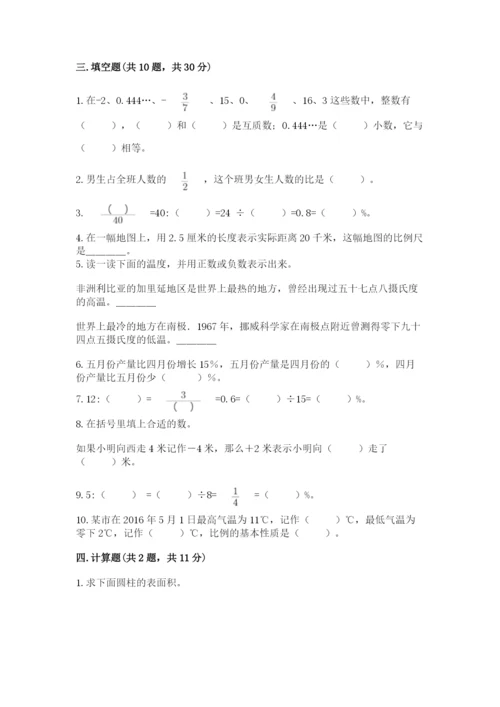 小学数学六年级下册小升初真题模拟测试卷精品(实用).docx