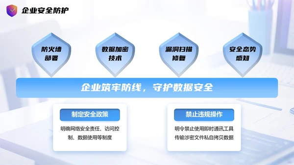 浅蓝色简约风网络安全宣传周科普讲座PPT模板