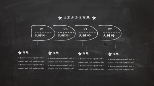 黑板风粉笔字毕业答辩通用PPT模板