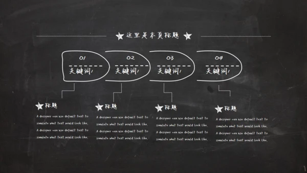 黑板风粉笔字毕业答辩通用PPT模板