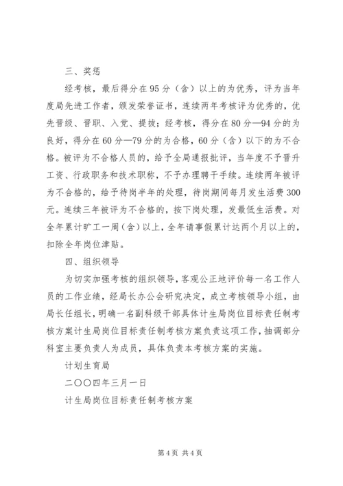 计生局岗位目标责任制考核方案 (7).docx