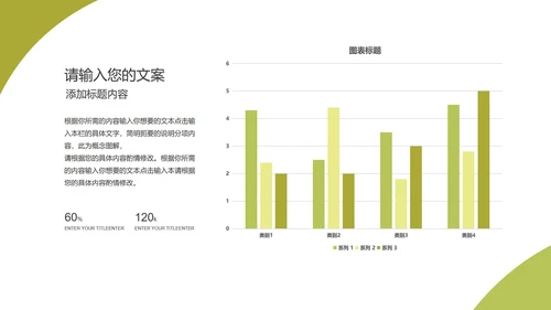 绿色自然叶子扁平风总结汇报PPT模板