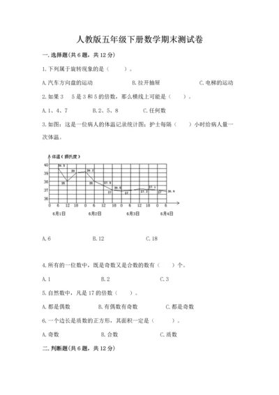 人教版五年级下册数学期末测试卷【考试直接用】.docx