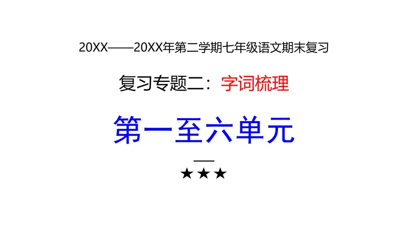 七年级下册语文复习专题二：字词梳理 课件（含截屏）