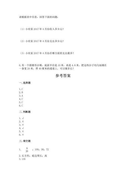 北师大版六年级下册数学期末测试卷参考答案.docx