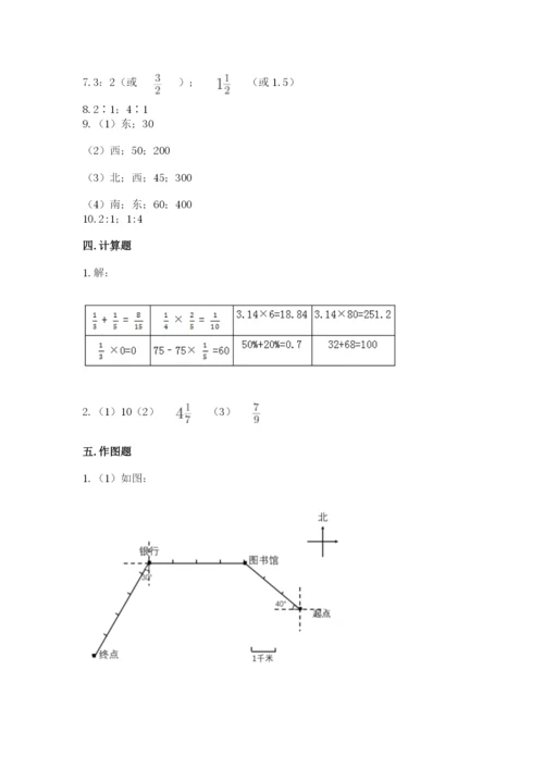 2022年人教版六年级上册数学期末测试卷及1套参考答案.docx