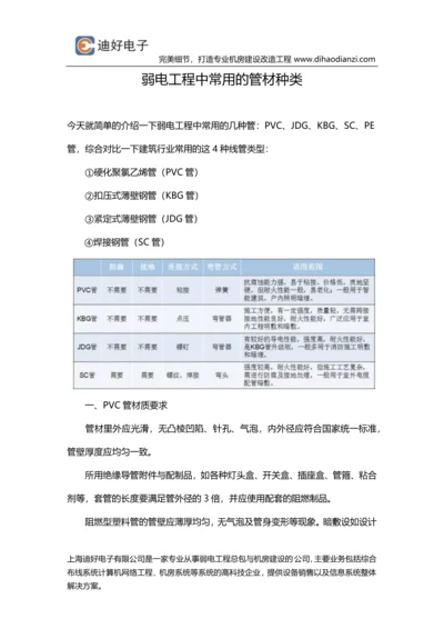 弱电工程中常用的管材种类.docx