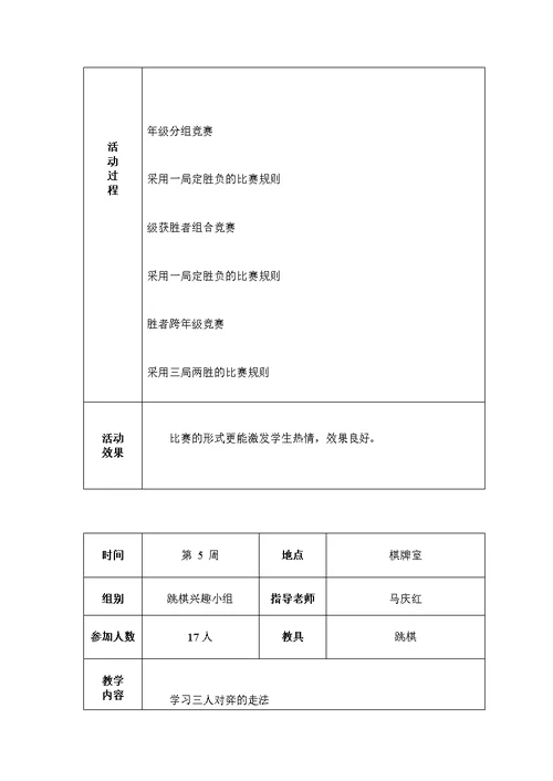 跳棋社团活动记录1