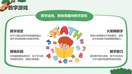 绿色卡通风可爱卡通幼儿园通用模板PPT模板