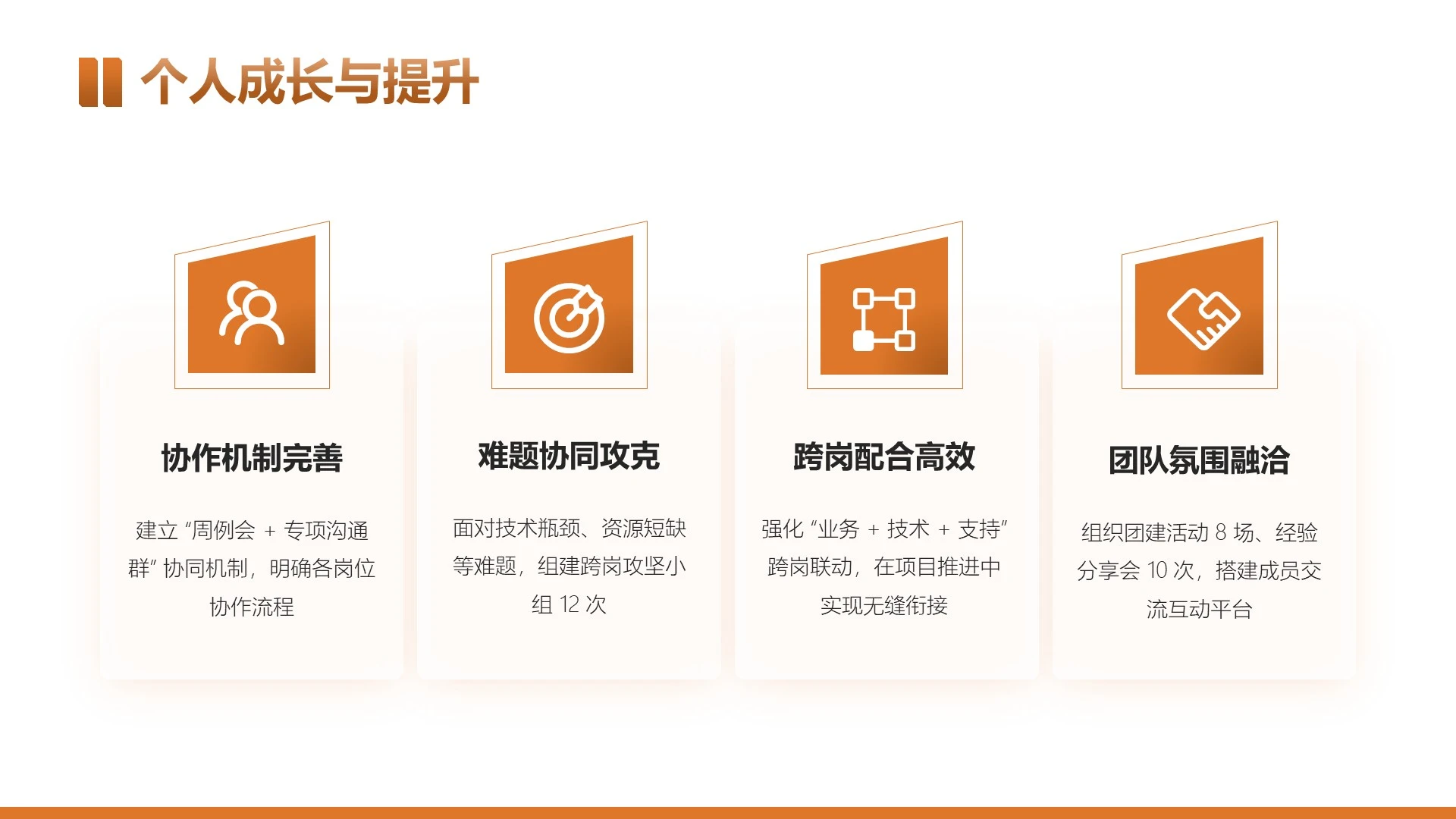 橙色简约风工作汇报通用PPT单页