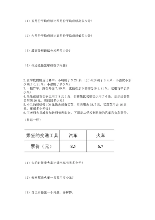 苏教版五年级上册数学第四单元 小数加法和减法 测试卷（b卷）.docx