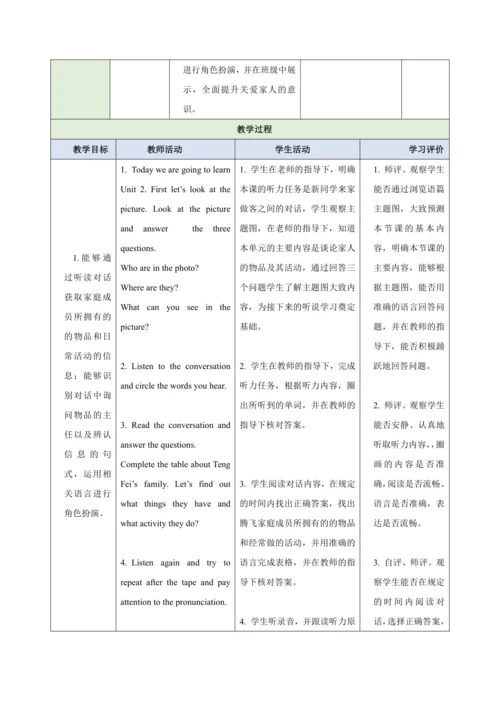 Unit 2 Weare Family（大单元教学设计）-2024-2025学年人教版（2024）七