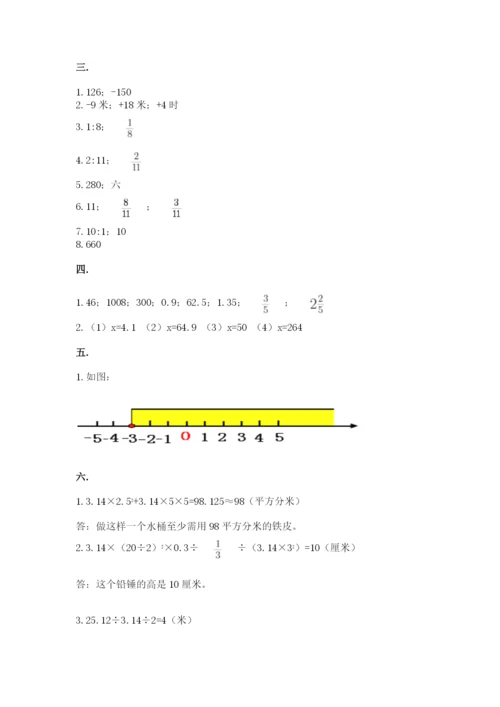 人教版数学小升初模拟试卷（考点提分）.docx