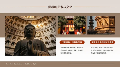 棕色中国风佛教介绍PPT模板