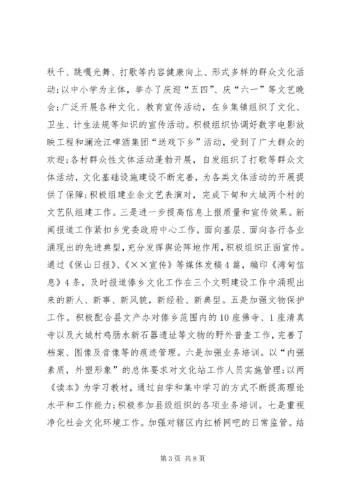 乡镇文化建设工作情况汇报.docx