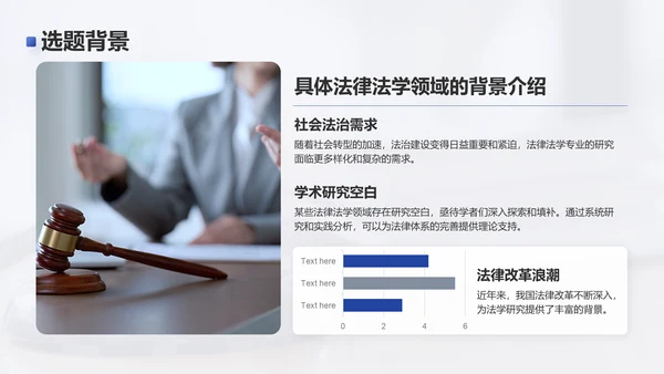 蓝色简约风法律法学专业毕业论文开题答辩PPT模板