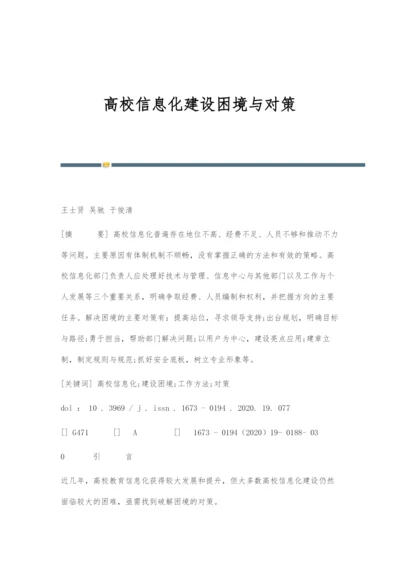 高校信息化建设困境与对策.docx