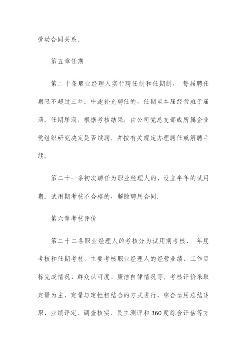 公司职业经理人选聘与管理暂行办法.docx