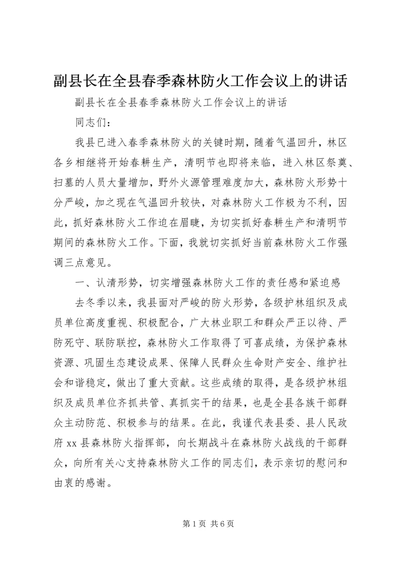 副县长在全县春季森林防火工作会议上的讲话.docx