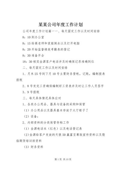 某某公司年度工作计划.docx