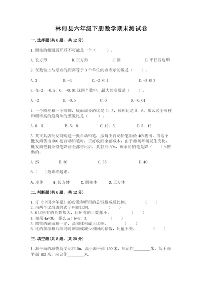 林甸县六年级下册数学期末测试卷（基础题）.docx