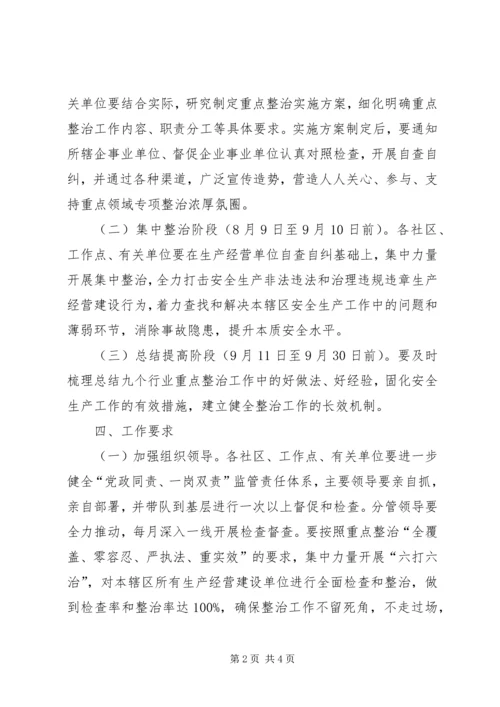 街道安全生产重点领域专项整治方案.docx