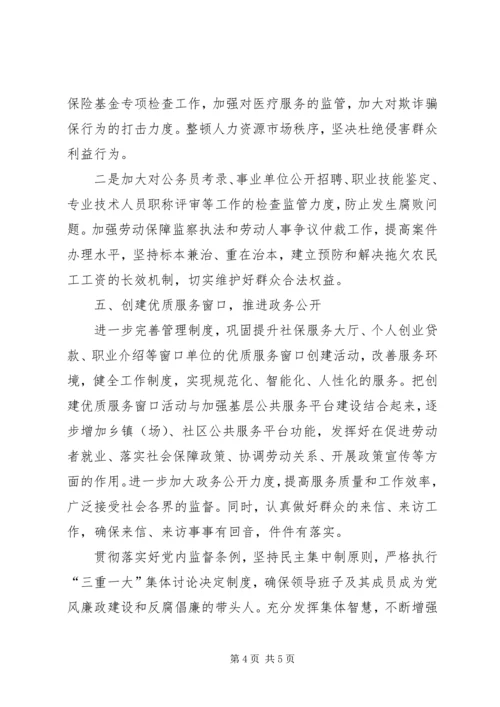 人力资源局党风廉政建设工作总结.docx